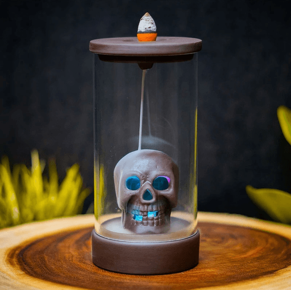 skull incense burner