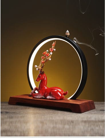 incense burner table lamp lucky deer