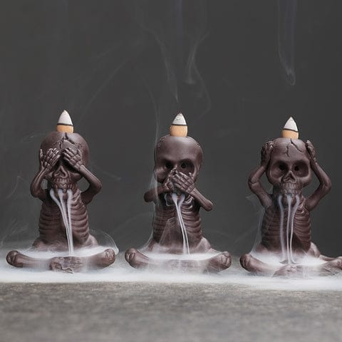 halloween skeleton backflow incense cone bnurner stick holder