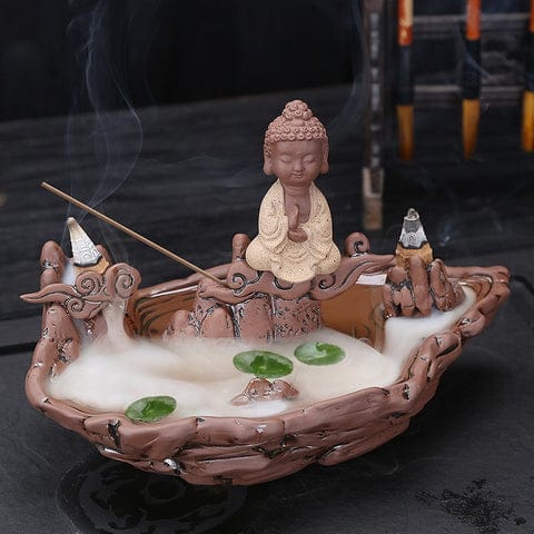 buddha incense burner waterfall