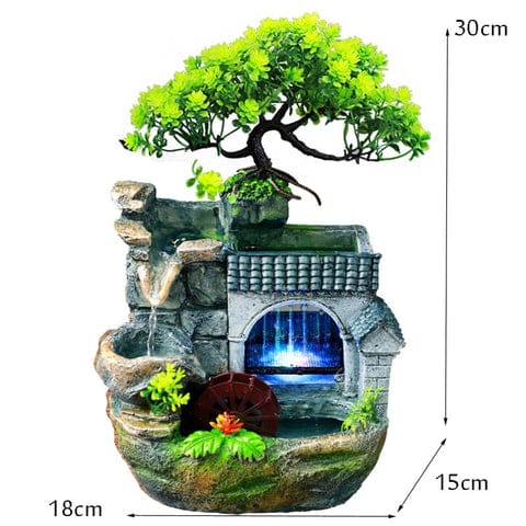 bonsai tree with waterfall